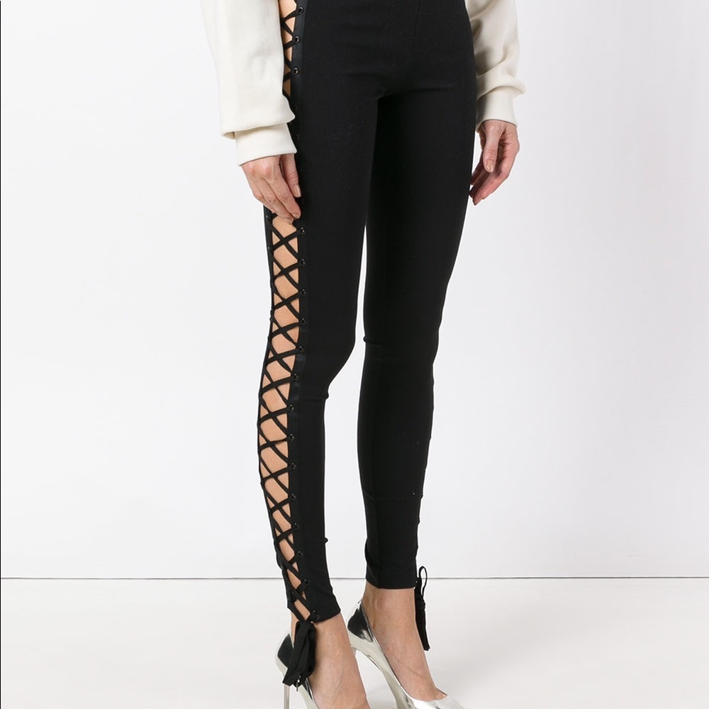 🆕Fenty black lace up cut out sides tights